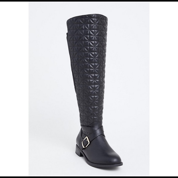 torrid Shoes - BRAND NEW Torrid Quilted Black Over The Knee Boots 7W